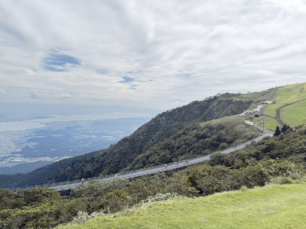 Biwako Terrace Sky Bridge, crossing a ridge above Lake Biwa