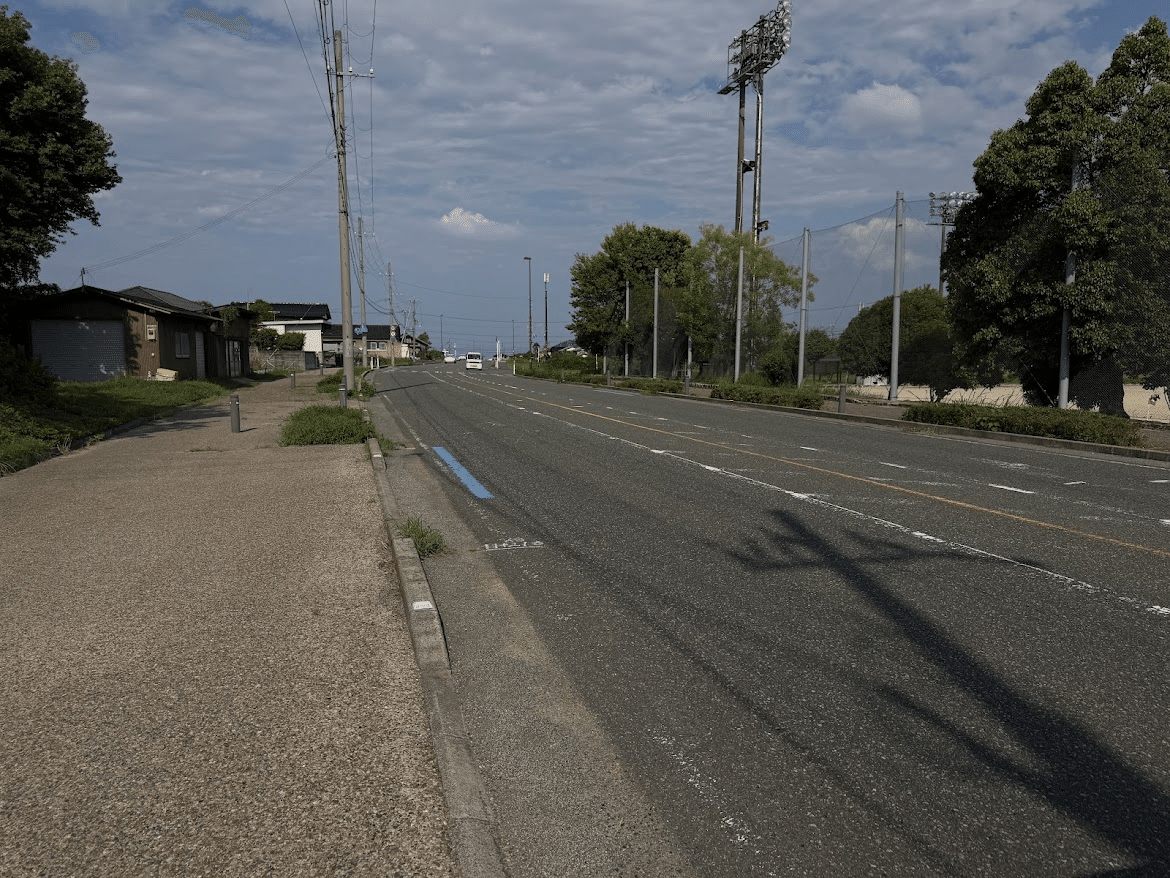 国道178号から見える野球グラウンド